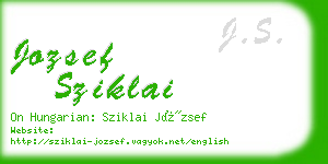 jozsef sziklai business card